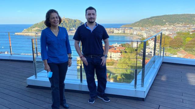Aleida y Rodrigo, en el Talent House, su hogar desde hace unos meses en San Sebastián.
