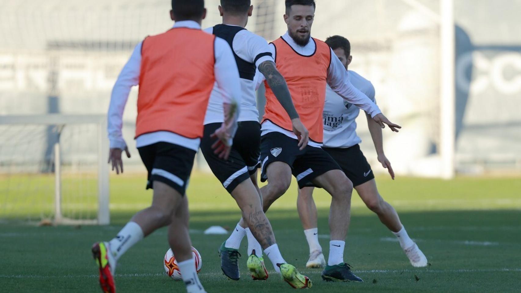 Entrenamiento del Málaga CF.