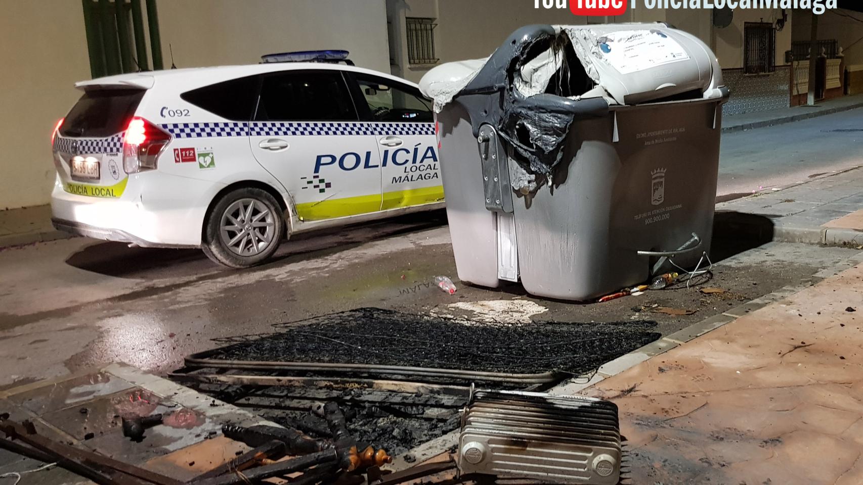 Imagen de uno de los contenedores dañados.