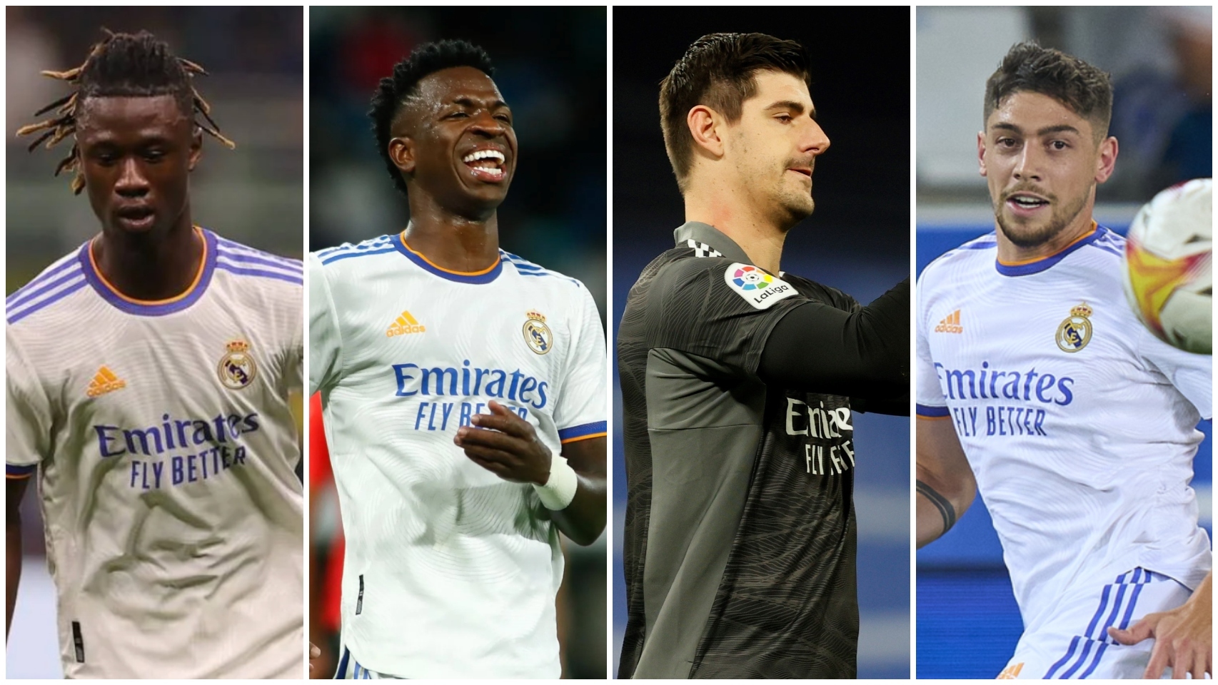 Camavinga, Vinicius, Courtois y Valverde