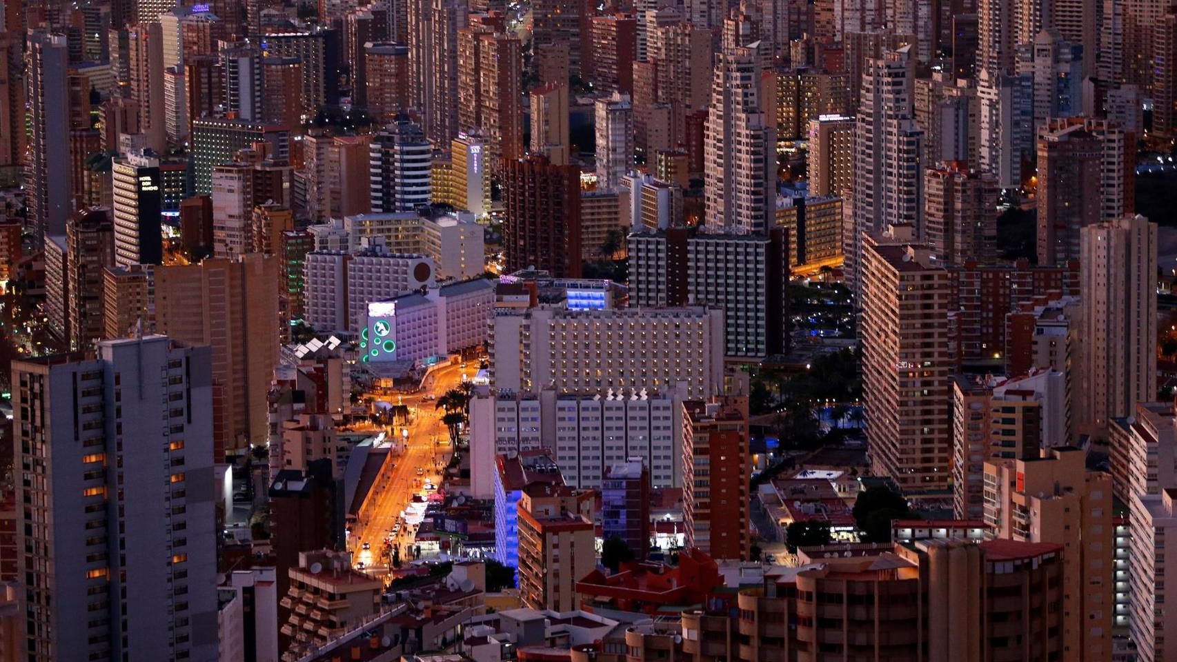 Panorámica de Benidorm en la última semana de diciembre.