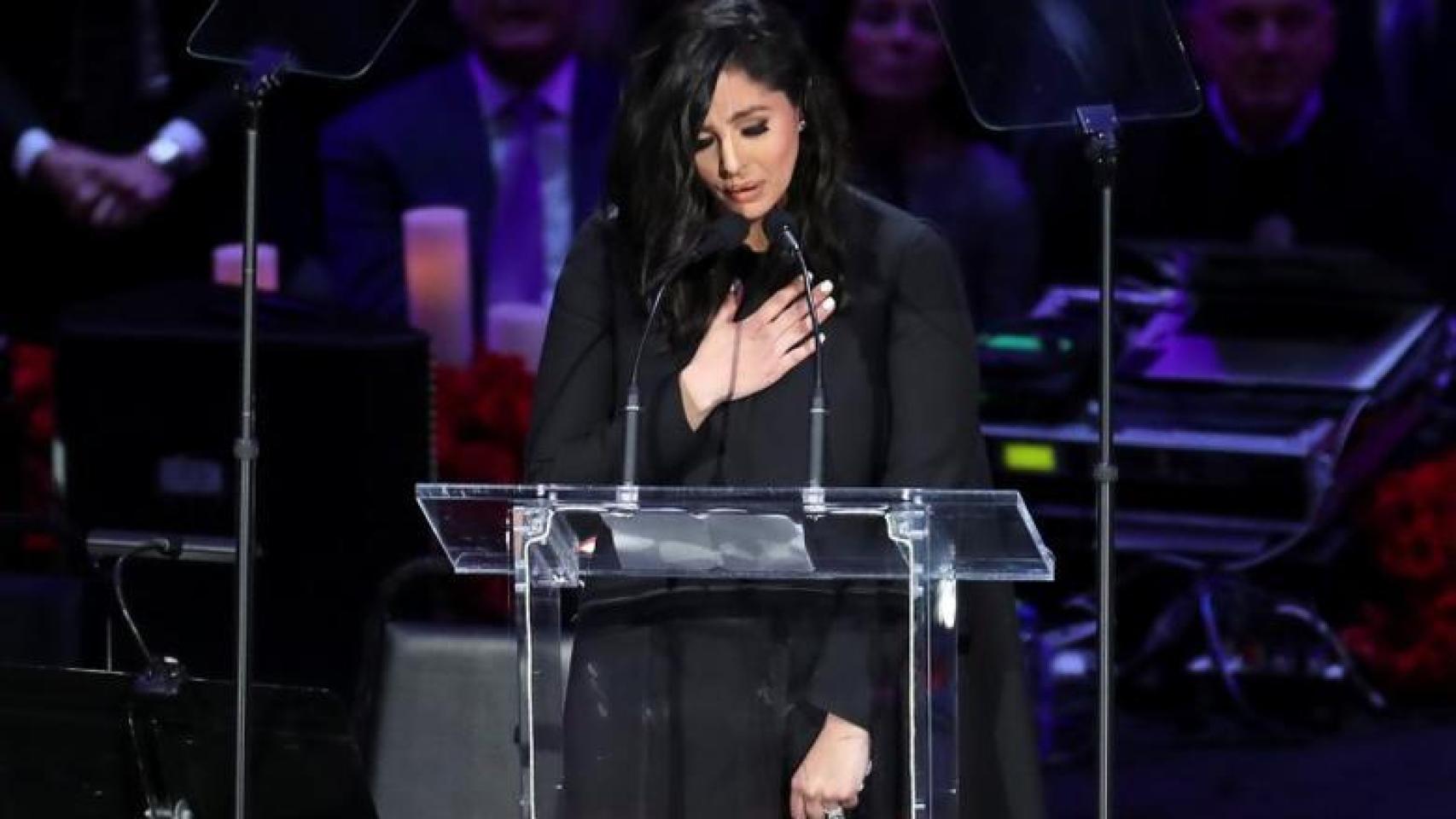 Vanessa Bryant durante su discurso en un acto en recuerdo de Kobe Bryant