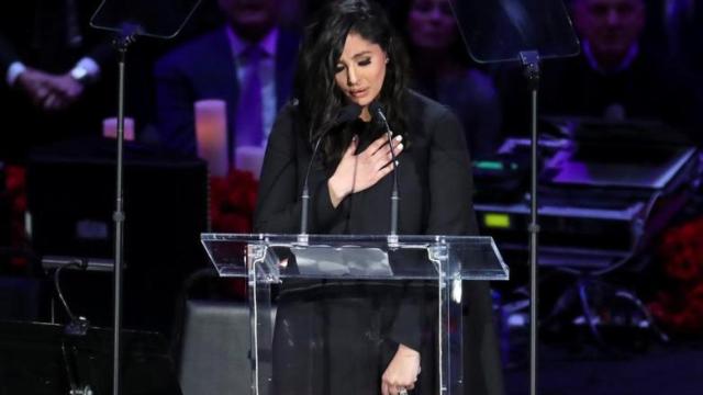Vanessa Bryant durante su discurso en un acto en recuerdo de Kobe Bryant