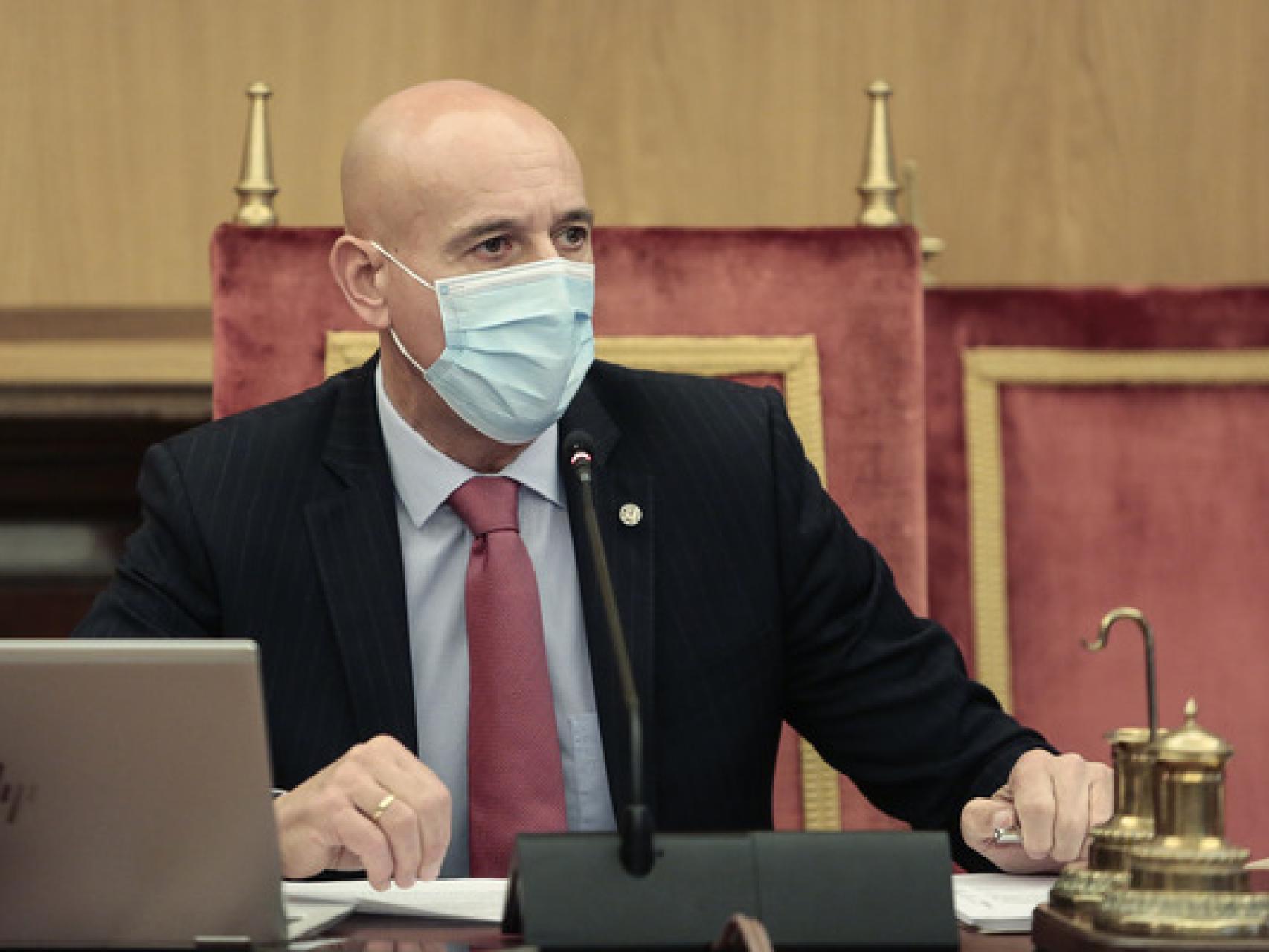 El alcalde de León, José Antonio Díez, durante un pleno en una imagen de archivo.