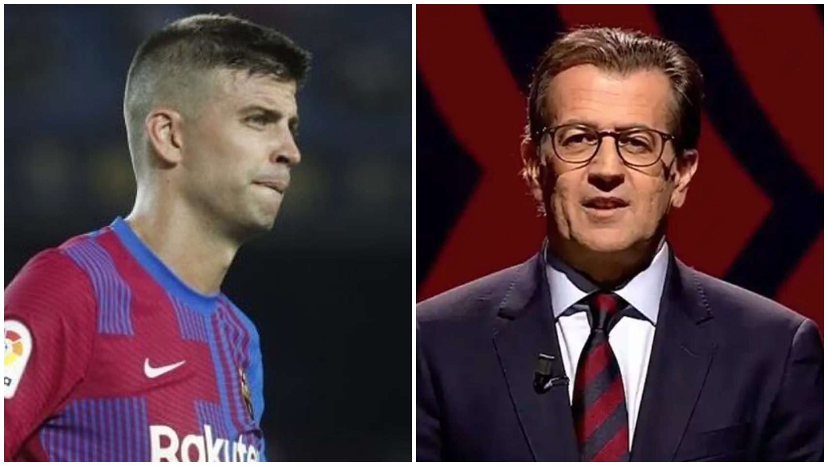 Gerard Piqué y Toni Freixa, en un collage