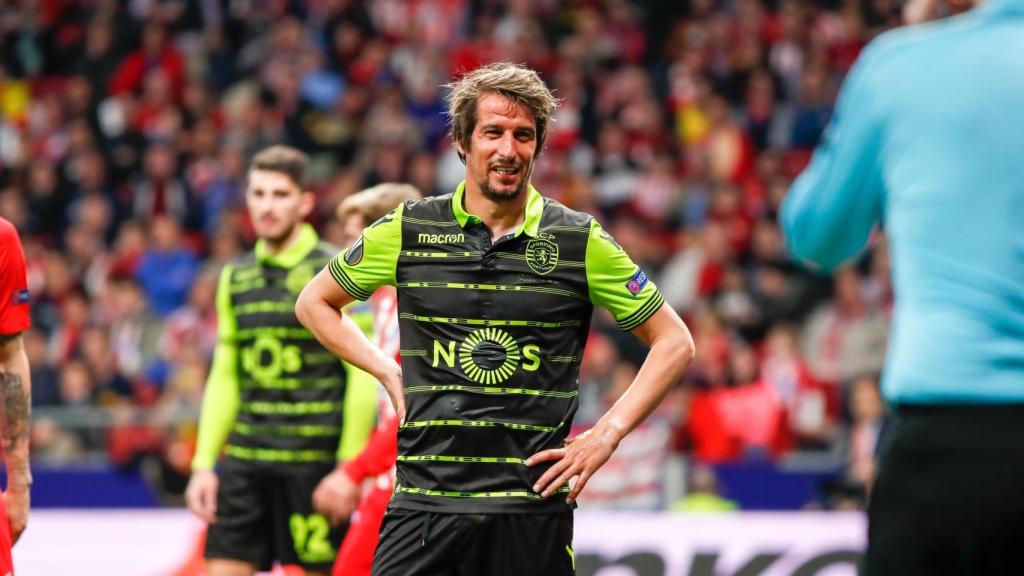 Fabio Coentrao durante un partido del Sporting de Lisboa