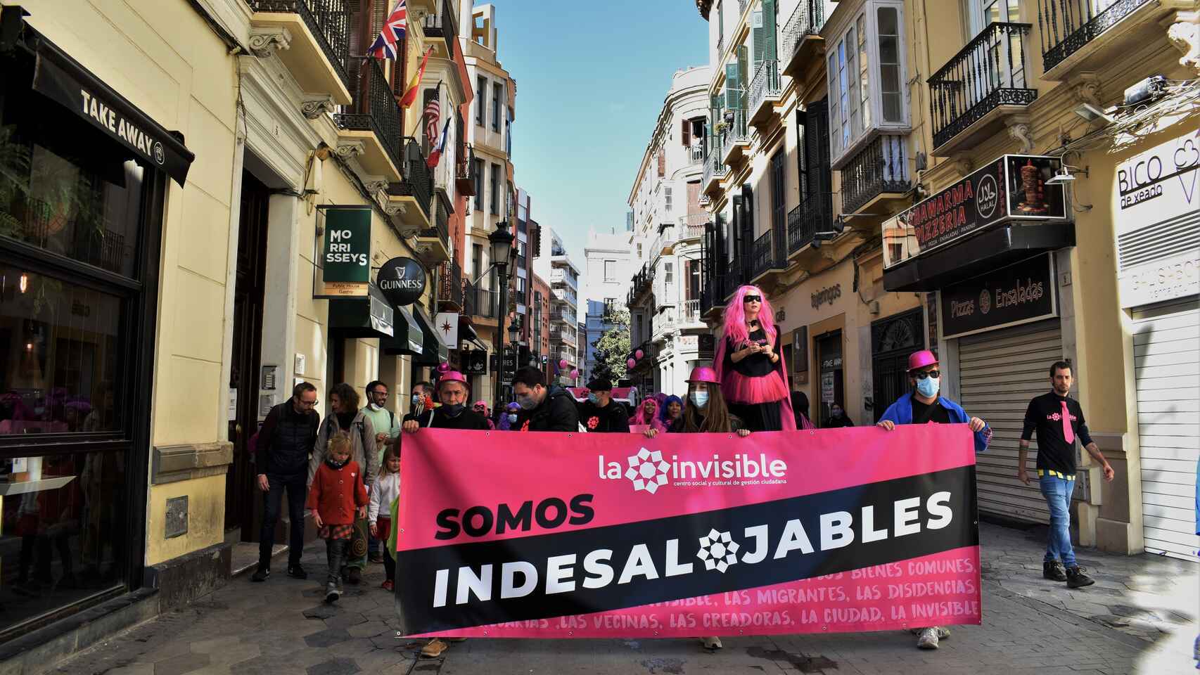 Imagen de la manifestación del colectivo de La Invisible en Málaga.