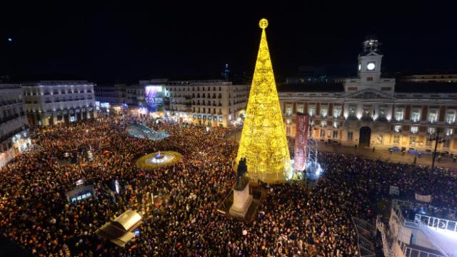 Las campanadas en la Puerta del Sol.
