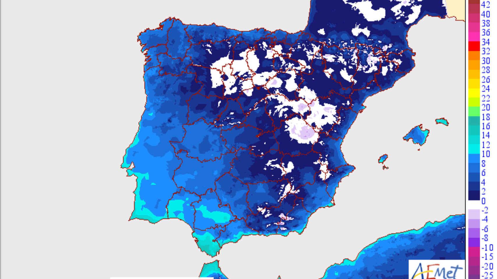 Llega una masa de aire polar a la península.