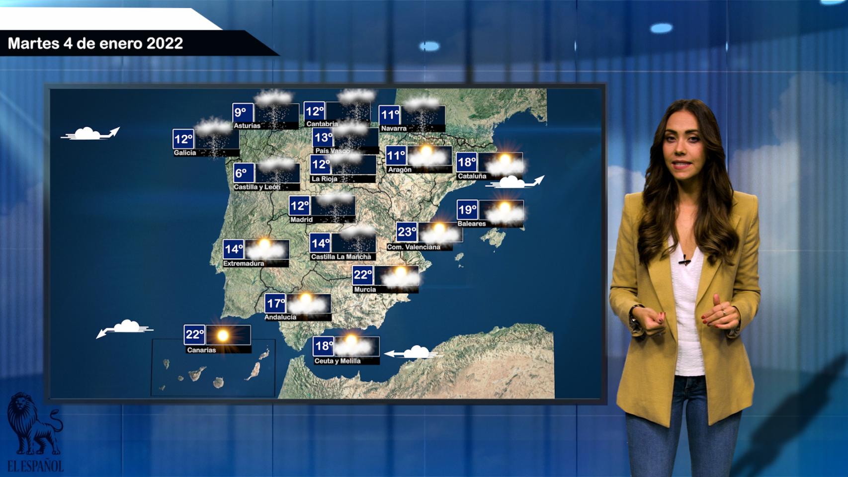 El tiempo del martes 4 de enero.