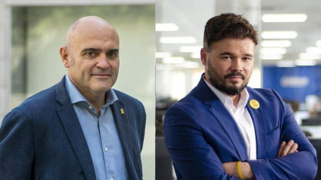 El exdirigente de ERC Xavier Vendrell y el actual portavoz del partido en el Congreso, Gabriel Rufián.