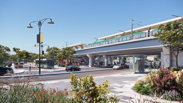 Proyecto de estación elevada en Perth.