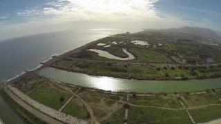 Vista aérea de la desembocadura del río Guadalhorce, en Málaga.