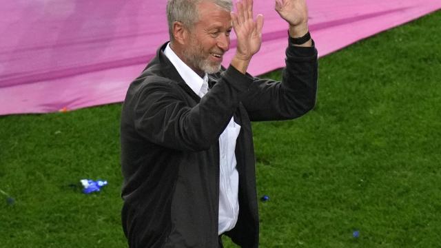 Román Abrámovich celebrando el título del Chelsea