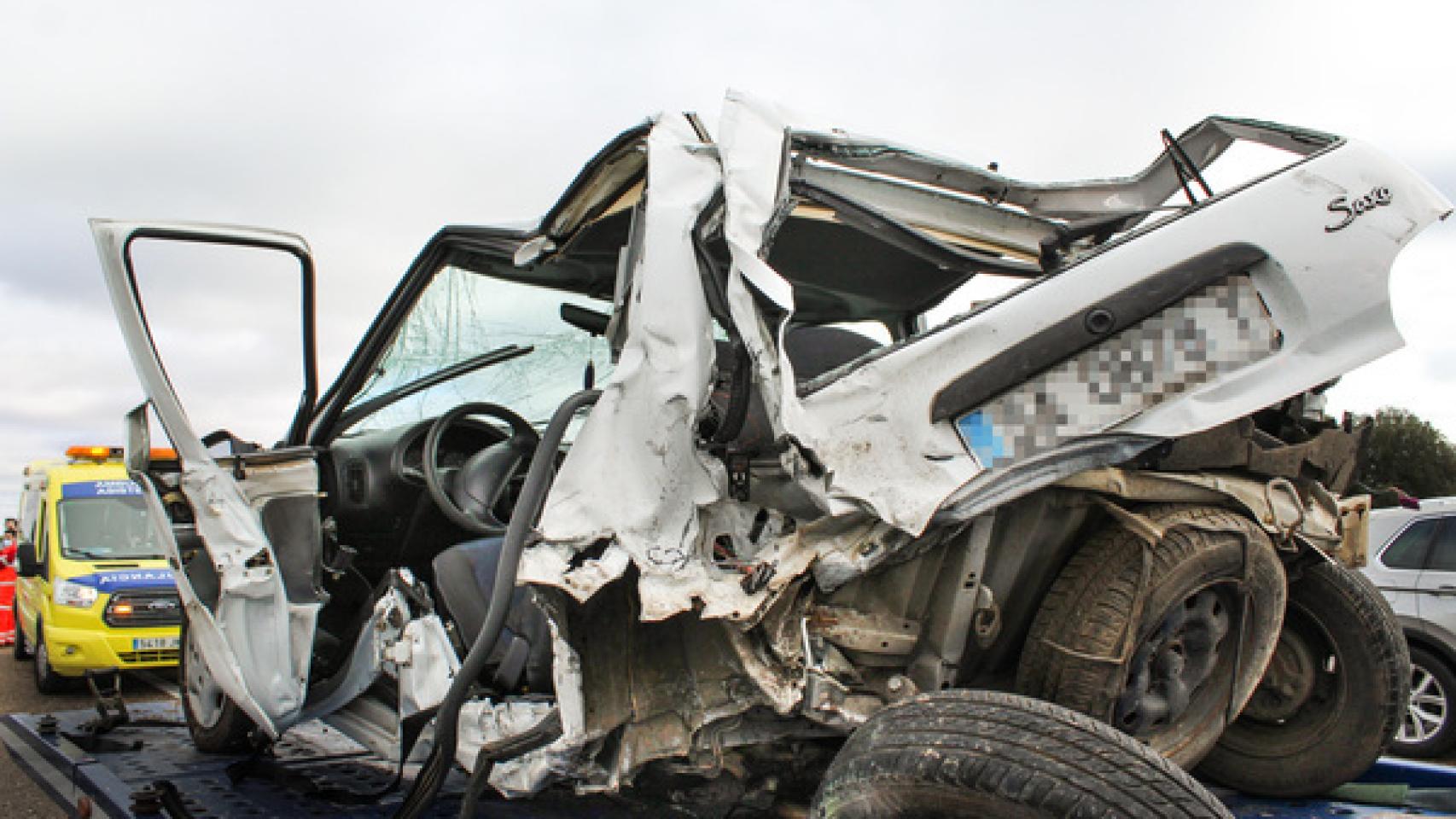 Imagen del vehículo accidentado