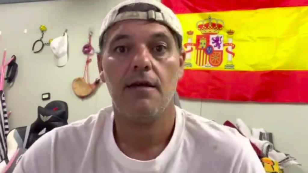 Frank Cuesta durante su polémico vídeo contra Djokovic.