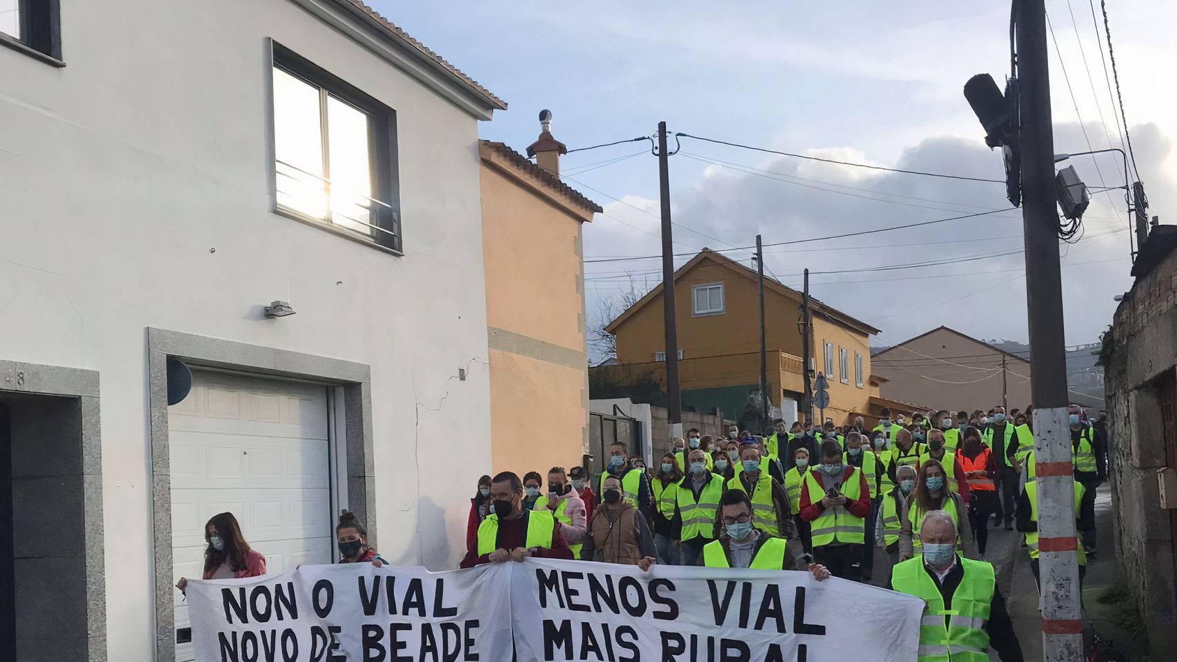 Protesta contra el vial de Beade.