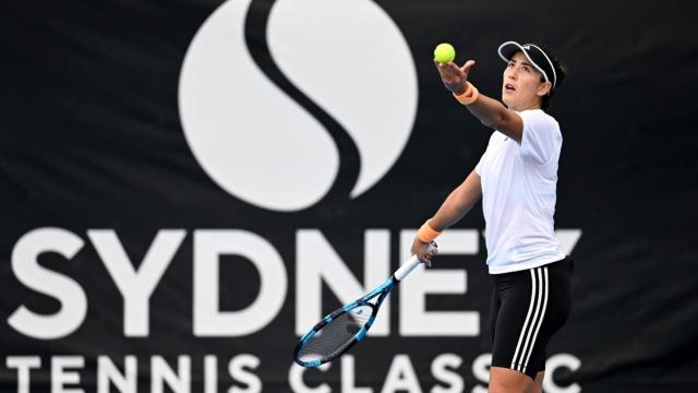 Garbiñe Muguruza, entrenando en Sídney.