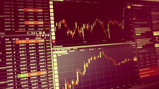 Pantalla de negociación de valores.