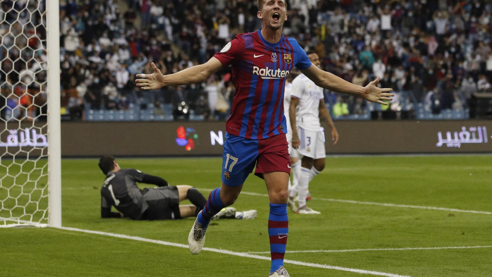 Luuk de Jong celebra su gol al Real Madrid
