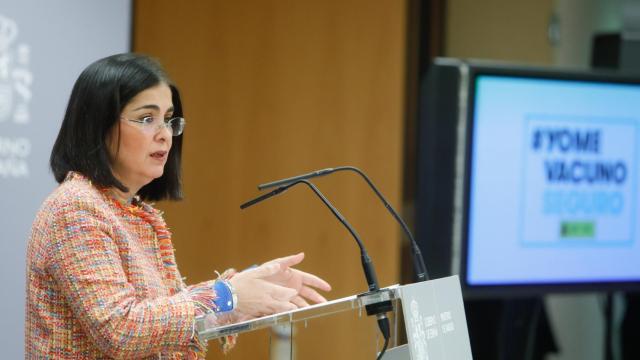 Carolina Darias, ministra de Sanidad, durante la rueda de prensa.