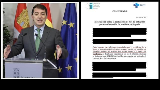 El anuncio de Sacyl sobre los test antígenos citando a Mañueco vulnera la ley electoral