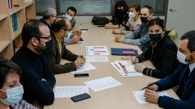 Ana Sánchez durante la reunión de la nueva CEP del PSOE en Soria