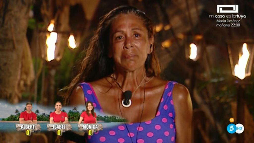 Isabel Pantoja durante su participación en 'Supervivientes 2019'.