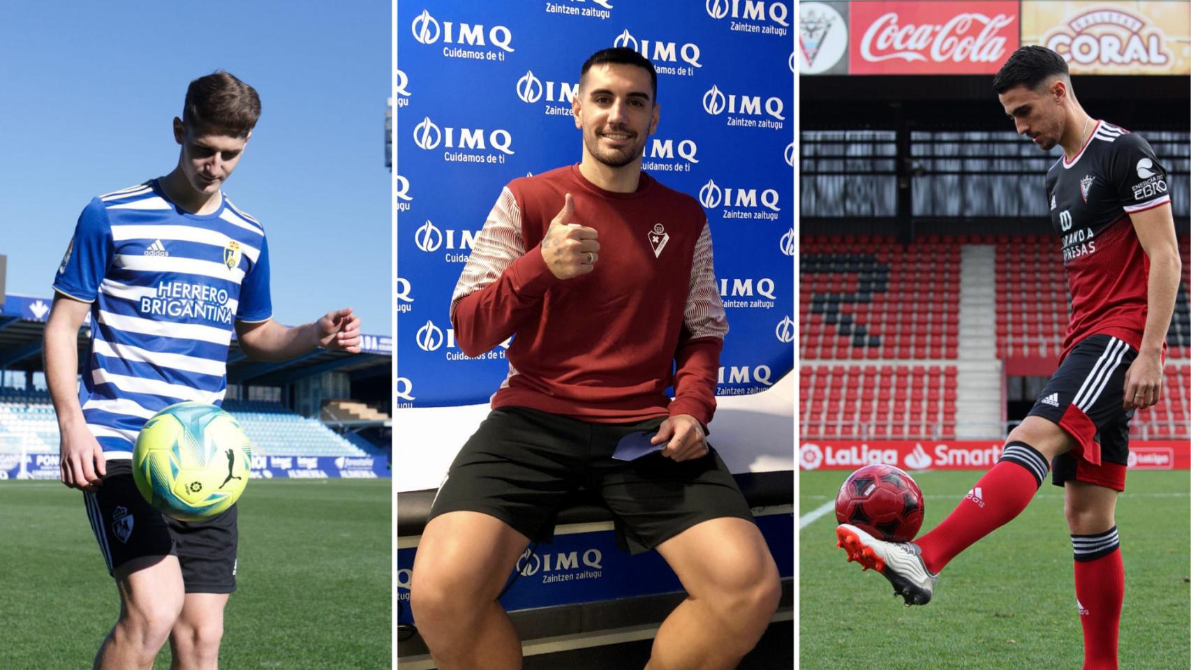 Miguel Baeza (Ponferradina), Chema (Eibar) y Martín Calderón (Mirandés).