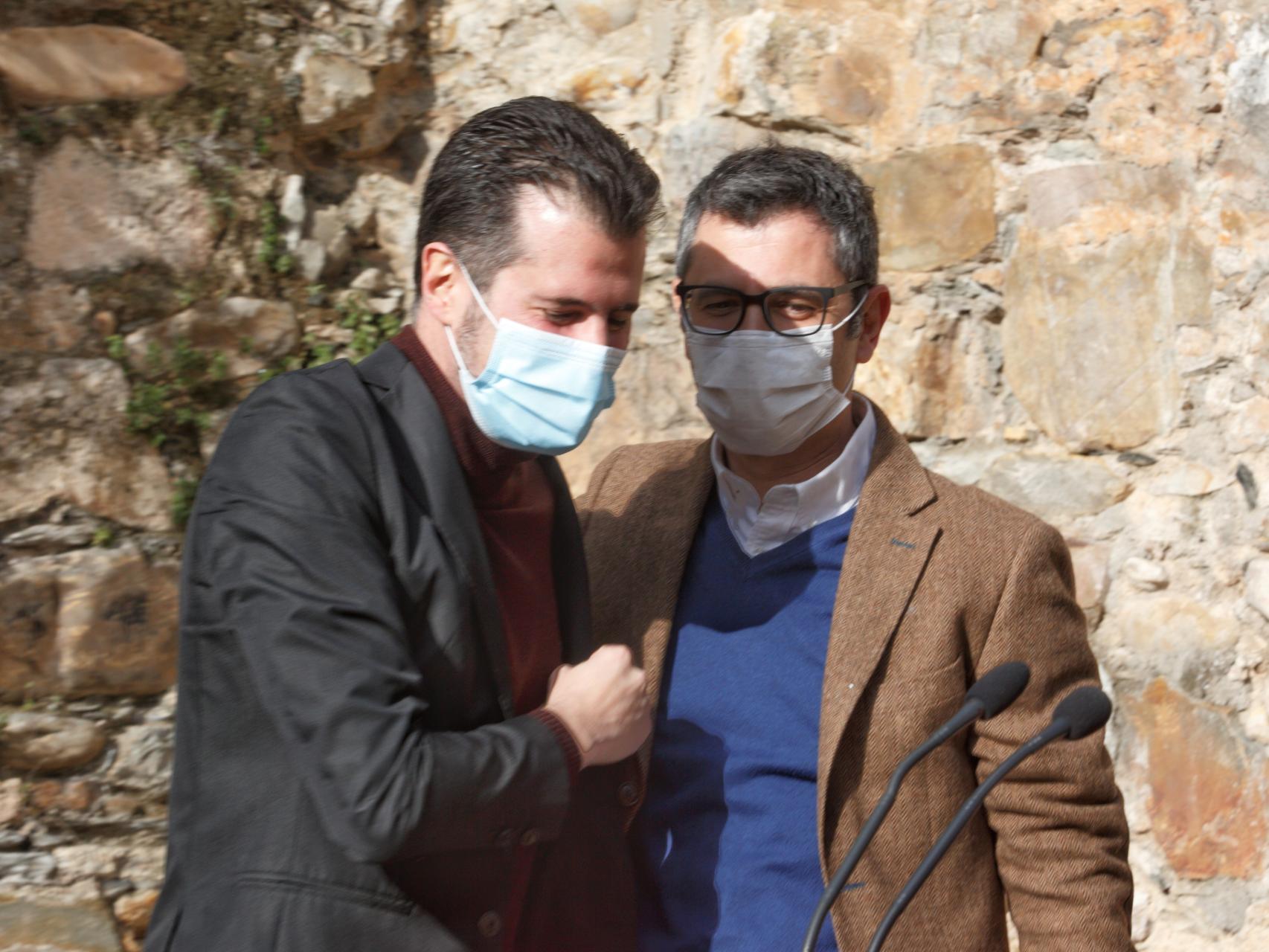 Luis Tudanca junto a Félix Bolaños en Ponferrada