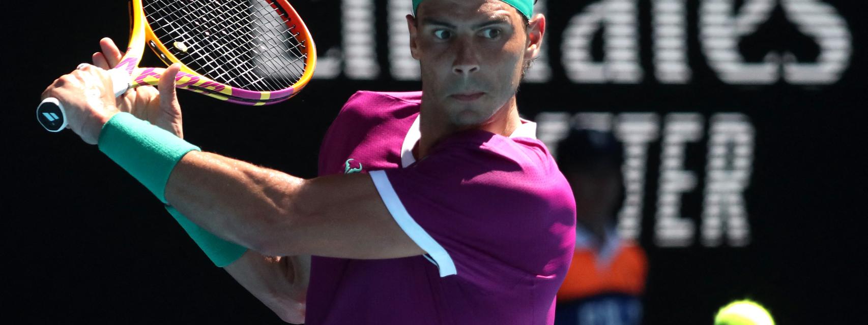 Nadal, durante la primera ronda del Abierto de Australia.