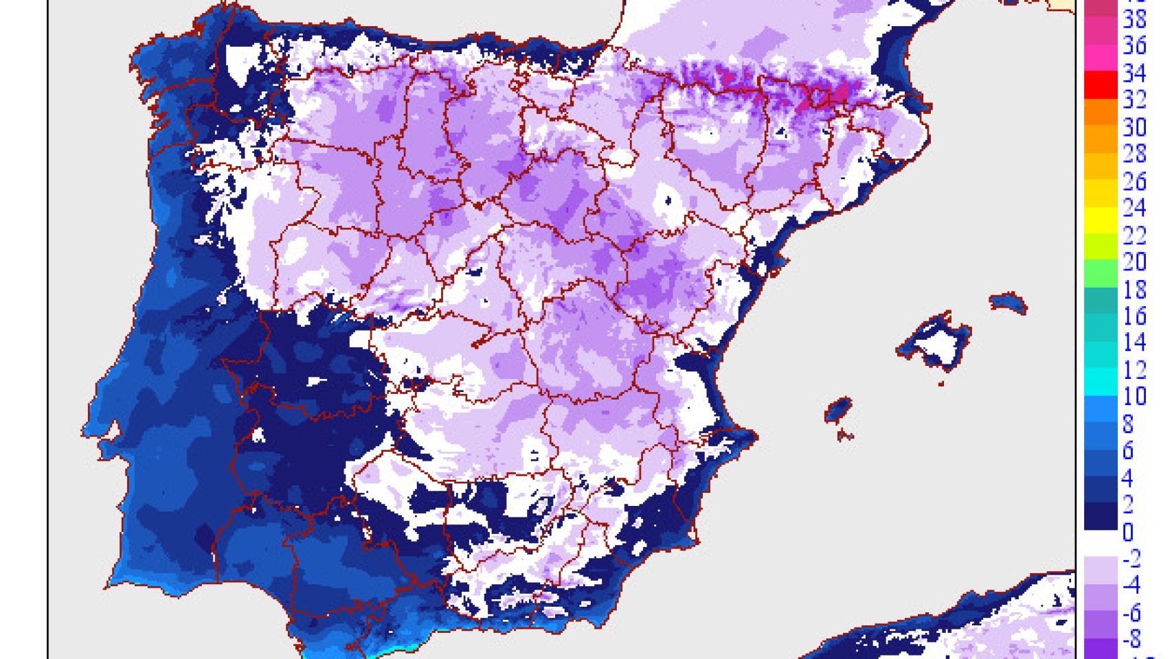 Alerta amarilla por mínima de hasta 6 grados bajo cero en el interior de Alicante y Valencia.