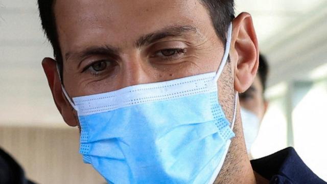 Novak Djokovic a su llegada a Serbia.