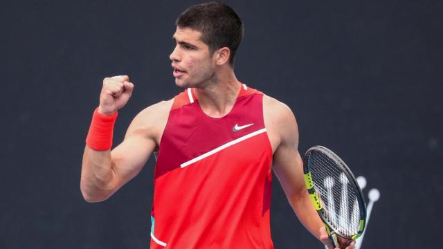 Carlos Alcaraz celebra una victoria en el Abierto de Australia