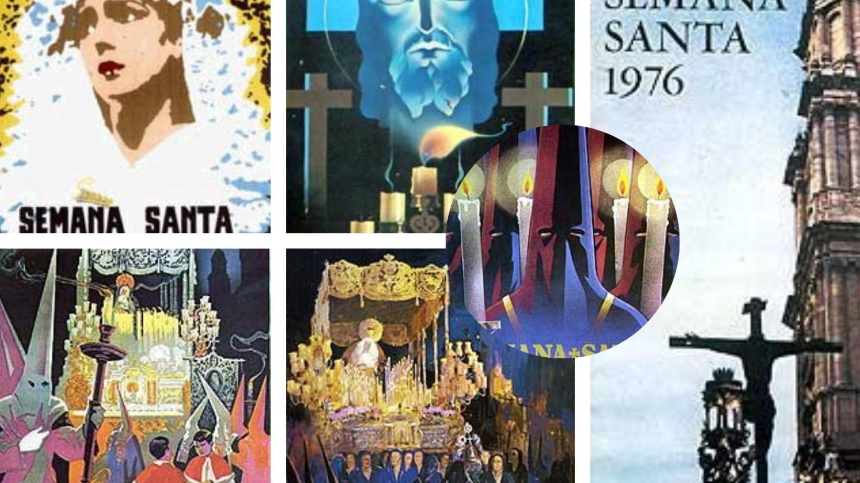 Composición de distintos carteles de la Semana Santa.