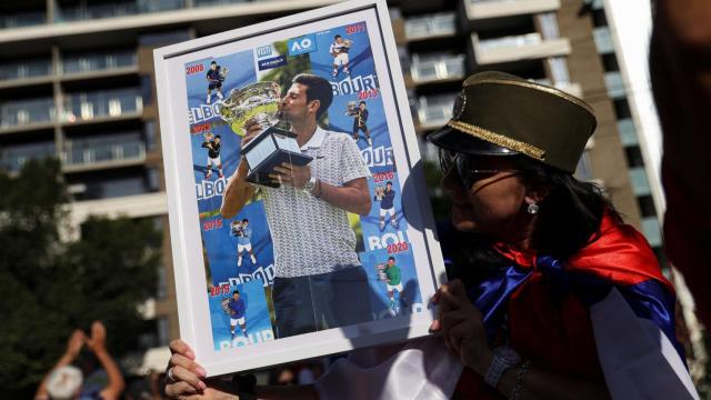 Una seguidora de Novak Djokovic en Australia.