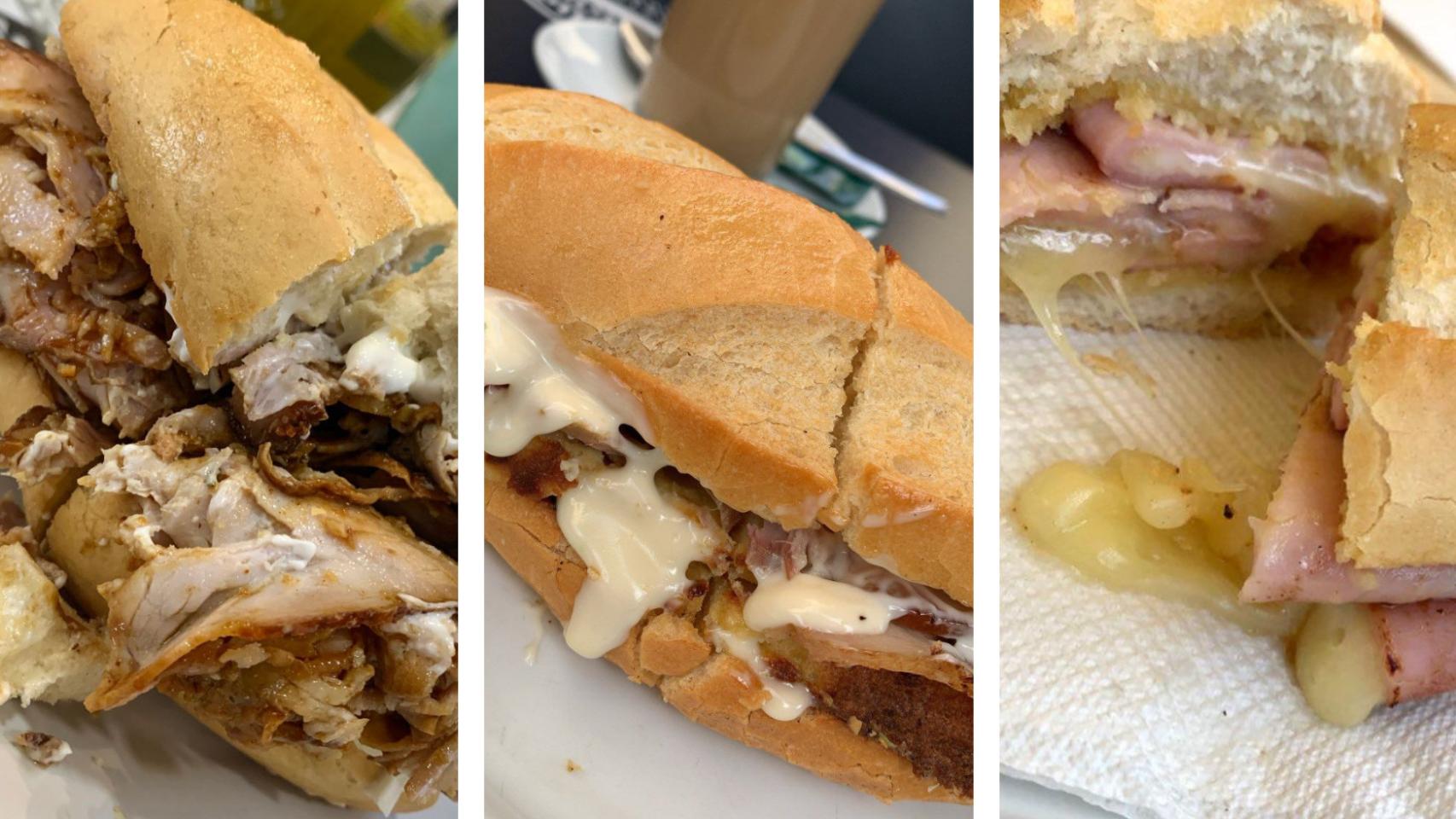 Pitufo de carne asada, bacon y queso, y mixto.