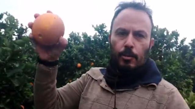 Juanvi Palleter en uno de los vídeos que ha subido a redes sociales para denunciar la situación del campo valenciano.
