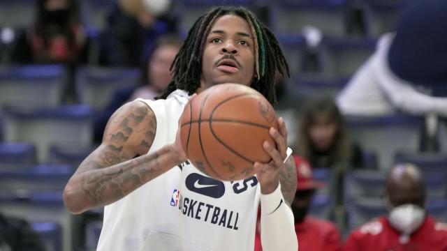 Ja Morant, durante un calentamiento.