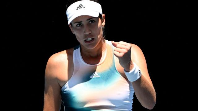 Muguruza, durante su estreno en el Abierto de Australia