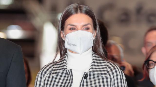 La reina Letizia a su llegada este miércoles 19 de enero a la inauguración de la Feria Internacional de Turismo, FITUR.