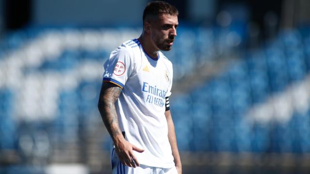 Mario Gila, durante un partido con el Real Madrid Castilla