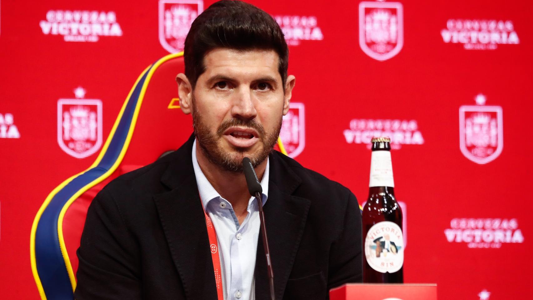 Albert Luque, durante un acto promocional de la RFEF.