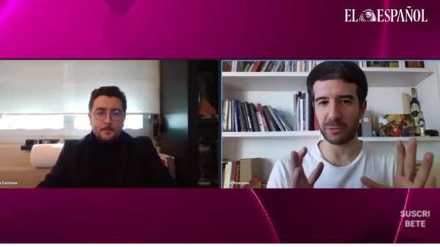 Jesús Carmona y Raúl Rodríguez durante la grabación del 'Kiosco rosa, en vídeo'.