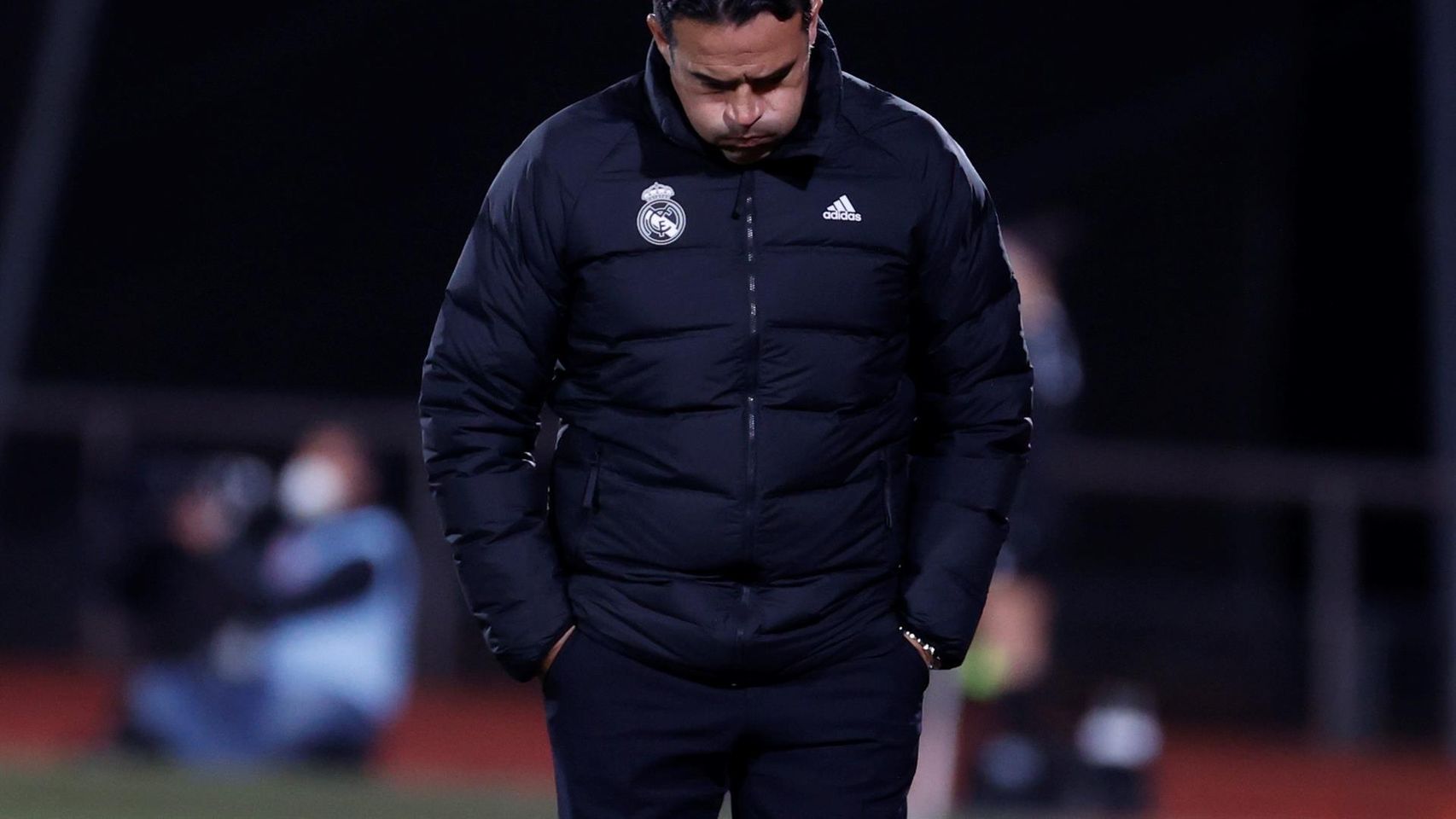 Alberto Toril, en un partido del Real Madrid Femenino de la temporada 2021/2022