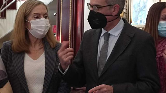 Ana Pastor y Javier Iglesias, esta mañana en Salamanca