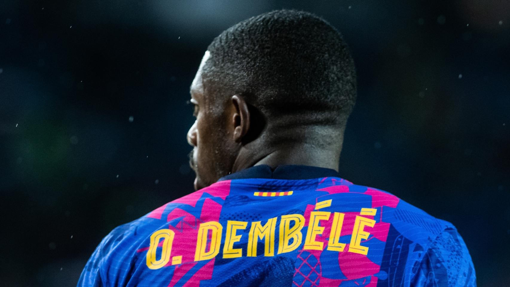 Ousmane Dembélé en un partido con el FC Barcelona