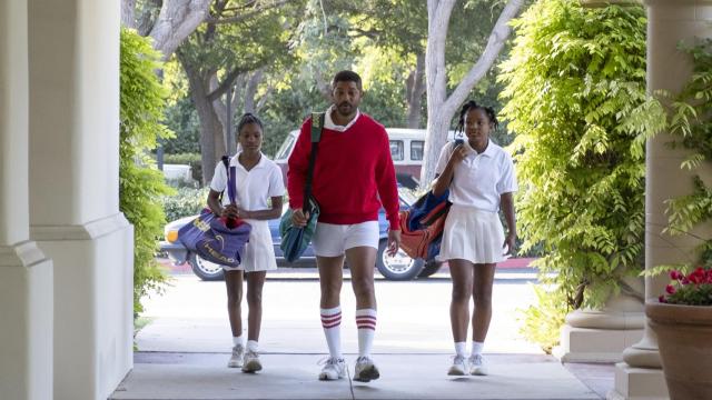 Richard Williams (Will Smith), junto a Serena (Demi Singleton) y Venus (Saniyya Sidney).  Foto: Chiabella James