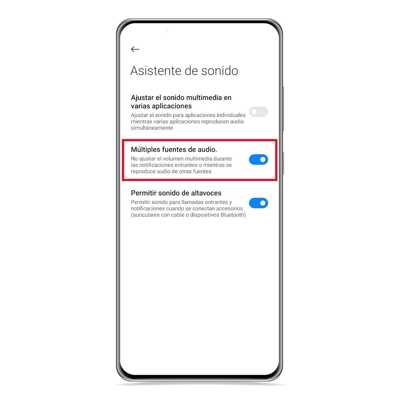 Múltiples fuentes de audio en Xiaomi