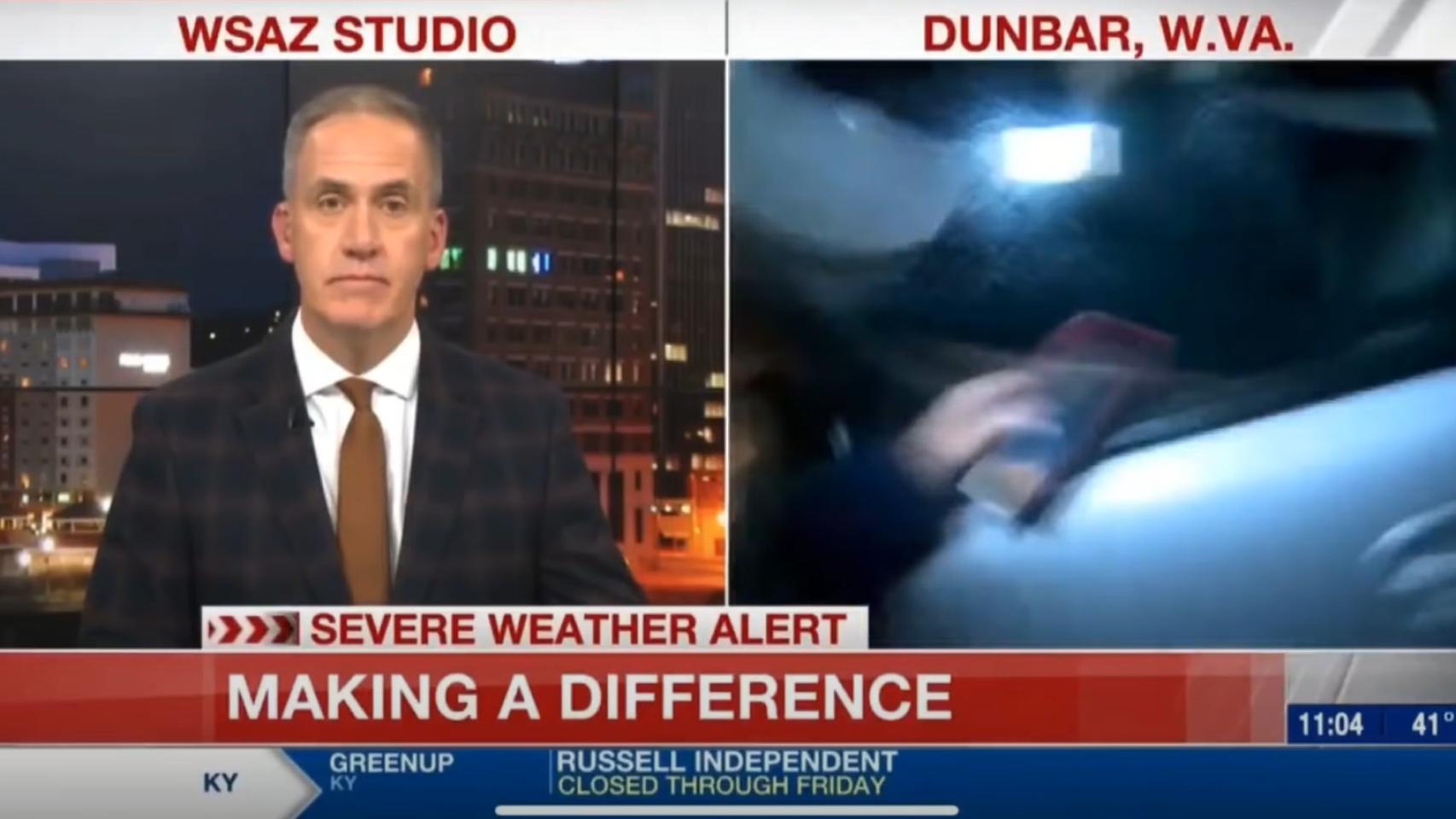 La reportera Tori Yorgey sufrió un aparatoso atropello mientras informaba en directo.